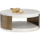 Cavette 38 X 16 inch White and Antique Brass Outdoor Coffee Table